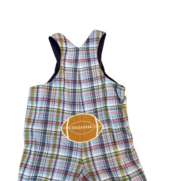 Vintage Hartstrings Plaid Kids Football Fleece Lined Overalls 24 months - Picture 3 of 4